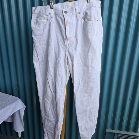 Uniqlo White Cotton Blend Jeans - Picture 1 of 15